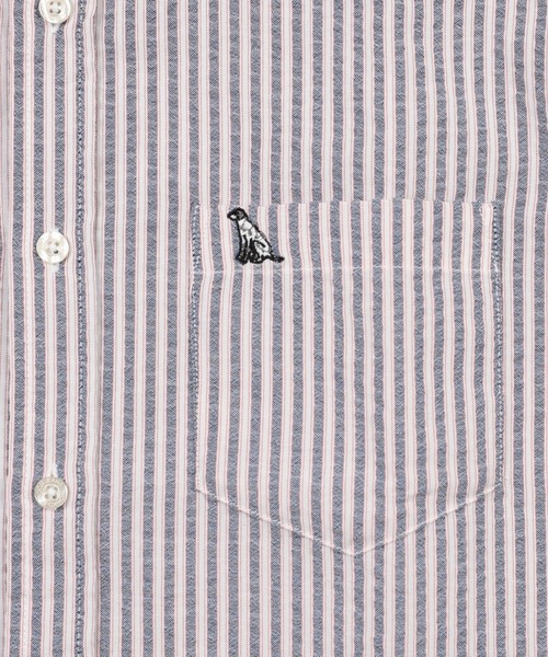 TETE(テット)の「【TETE SELECTION】サッカーシャツ【清潔感・大人定番】チェック&ストライプボタンダウン半袖シャツ/4色展開|ブラック ブルー パープル レッド 胸ポケット付き メンズ 通勤 カジュアル 夏シャツ(シャツ/ブラウス・メンズ・パープル/ブルー/ブラック/レッド・X-LARGE/LARGE/MEDIUM)」の15枚目の写真