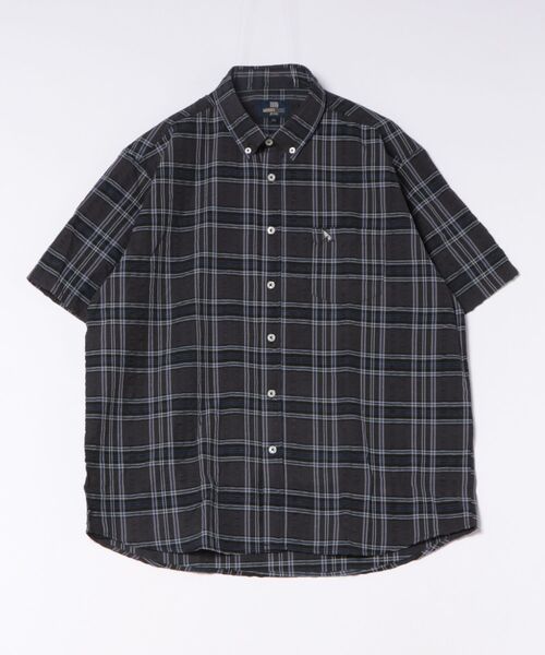 TETE(テット)の「【TETE SELECTION】サッカーシャツ【清潔感・大人定番】チェック&ストライプボタンダウン半袖シャツ/4色展開|ブラック ブルー パープル レッド 胸ポケット付き メンズ 通勤 カジュアル 夏シャツ(シャツ/ブラウス・メンズ・パープル/ブルー/ブラック/レッド・X-LARGE/LARGE/MEDIUM)」の18枚目の写真