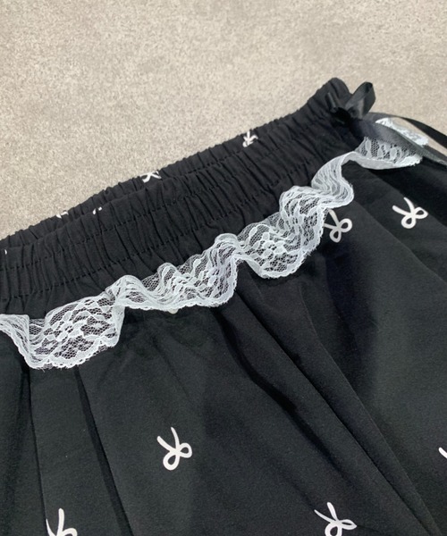 SHEPP(シープ)の「リボン柄 ウエストレース ワイドイージーパンツ(その他パンツ・レディース・ブラック/アイボリー・M/S)」の19枚目の写真