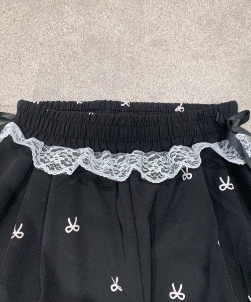 SHEPP(シープ)の「リボン柄 ウエストレース ワイドイージーパンツ(その他パンツ・レディース・ブラック/アイボリー・M/S)」の16枚目の写真