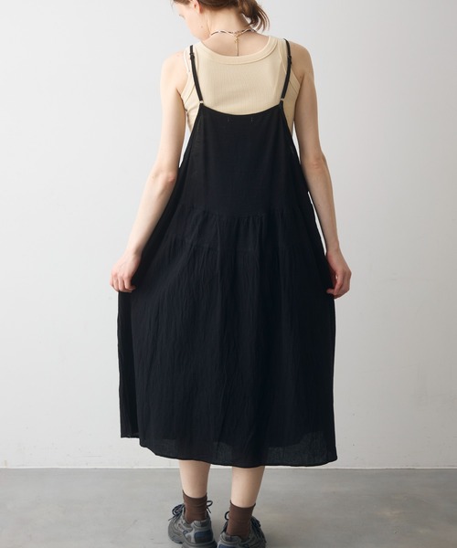 Crisp(クリスプ)の「simply natural cami onepiece / シンプリーナチュラルキャミワンピース(ワンピース・レディース・アイボリー/ブラック・FREE)」の9枚目の写真