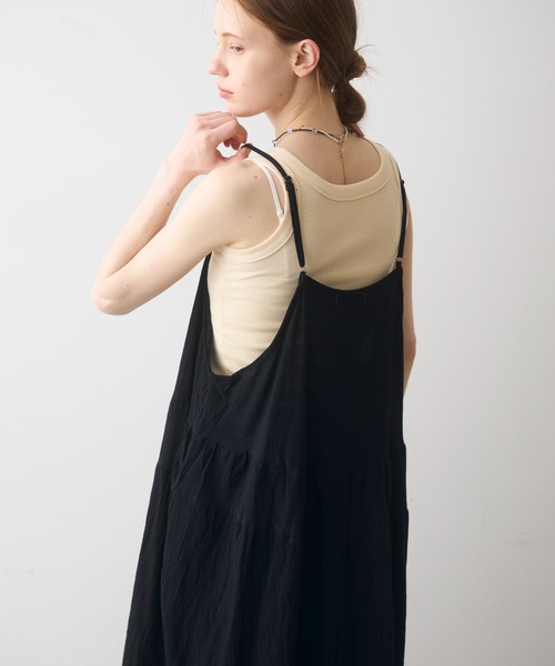 Crisp(クリスプ)の「simply natural cami onepiece / シンプリーナチュラルキャミワンピース(ワンピース・レディース・アイボリー/ブラック・FREE)」の10枚目の写真