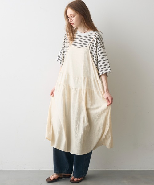 Crisp(クリスプ)の「simply natural cami onepiece / シンプリーナチュラルキャミワンピース(ワンピース・レディース・アイボリー/ブラック・FREE)」の21枚目の写真
