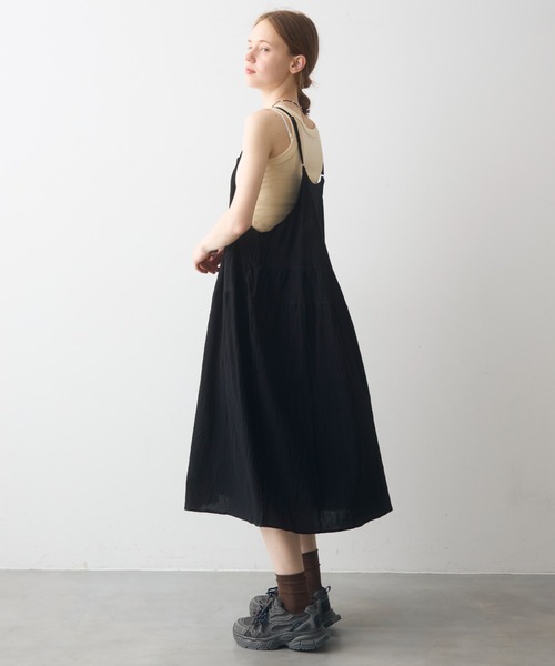 Crisp(クリスプ)の「simply natural cami onepiece / シンプリーナチュラルキャミワンピース(ワンピース・レディース・アイボリー/ブラック・FREE)」の5枚目の写真