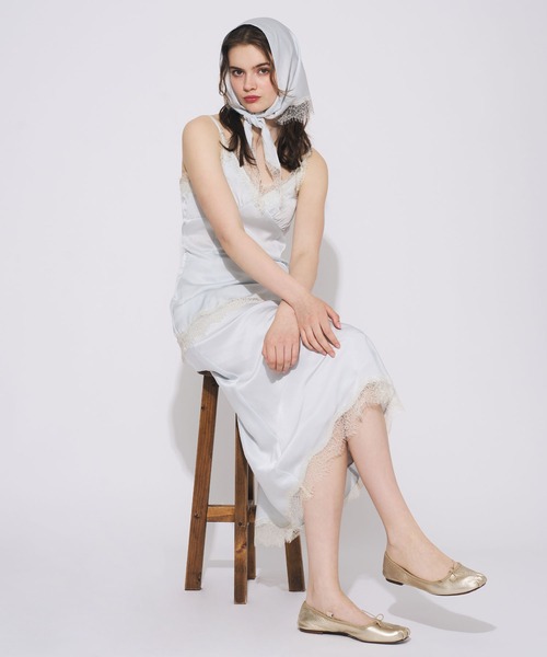 ME COUTURE(ミークチュール)の「アイラッシュレーストリムスカート(スカート・レディース・ブラウン/ライトブルー/キナリ/ピンク・0/1)」の3枚目の写真