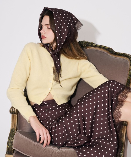 ME COUTURE(ミークチュール)の「アイラッシュレーストリムスカート(スカート・レディース・ブラウン/ライトブルー/キナリ/ピンク・0/1)」の11枚目の写真