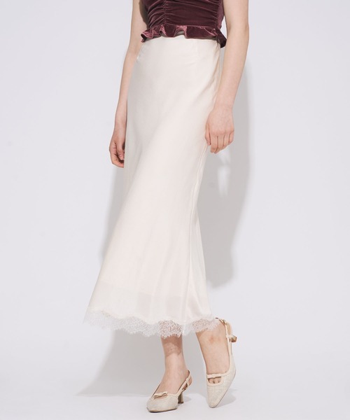 ME COUTURE(ミークチュール)の「アイラッシュレーストリムスカート(スカート・レディース・ブラウン/ライトブルー/キナリ/ピンク・0/1)」の16枚目の写真