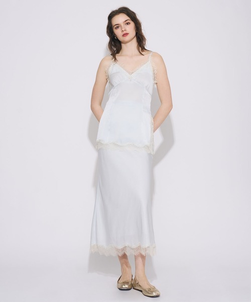 ME COUTURE(ミークチュール)の「アイラッシュレーストリムスカート(スカート・レディース・ブラウン/ライトブルー/キナリ/ピンク・0/1)」の18枚目の写真
