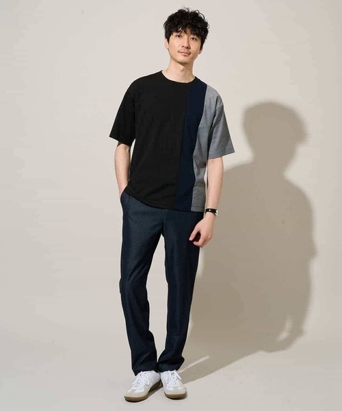 a.v.v(アーヴェヴェ)の「夏の一枚着で人気!【洗濯機で洗える】デザテクカットソー(Tシャツ/カットソー・メンズ・ホワイト/ブラック・48/50/46)」の5枚目の写真