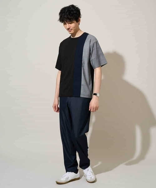 a.v.v(アーヴェヴェ)の「夏の一枚着で人気!【洗濯機で洗える】デザテクカットソー(Tシャツ/カットソー・メンズ・ホワイト/ブラック・48/50/46)」の6枚目の写真
