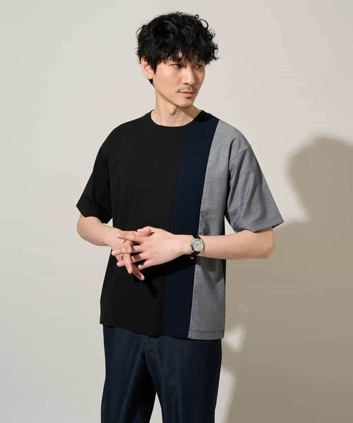 a.v.v(アーヴェヴェ)の「夏の一枚着で人気!【洗濯機で洗える】デザテクカットソー(Tシャツ/カットソー・メンズ・ホワイト/ブラック・48/50/46)」の7枚目の写真