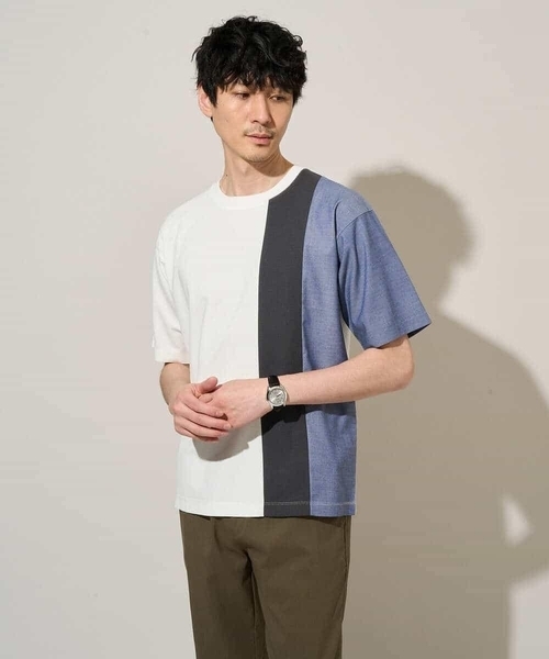 a.v.v(アーヴェヴェ)の「夏の一枚着で人気!【洗濯機で洗える】デザテクカットソー(Tシャツ/カットソー・メンズ・ホワイト/ブラック・48/50/46)」の8枚目の写真