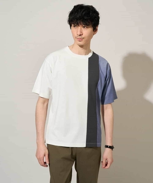 a.v.v(アーヴェヴェ)の「夏の一枚着で人気!【洗濯機で洗える】デザテクカットソー(Tシャツ/カットソー・メンズ・ホワイト/ブラック・48/50/46)」の9枚目の写真