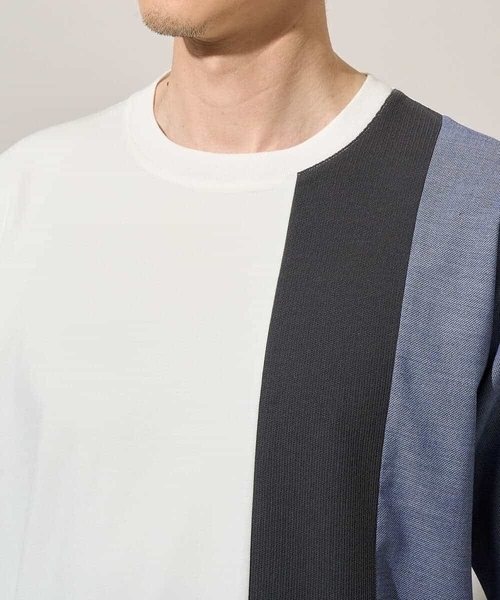 a.v.v(アーヴェヴェ)の「夏の一枚着で人気!【洗濯機で洗える】デザテクカットソー(Tシャツ/カットソー・メンズ・ホワイト/ブラック・48/50/46)」の12枚目の写真