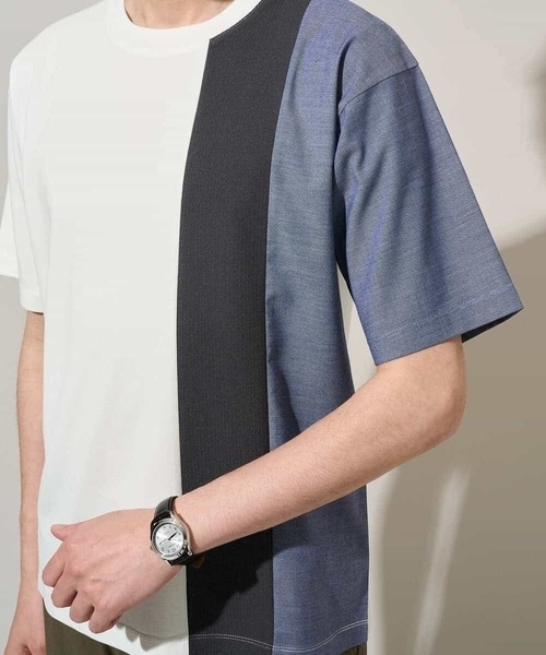 a.v.v(アーヴェヴェ)の「夏の一枚着で人気!【洗濯機で洗える】デザテクカットソー(Tシャツ/カットソー・メンズ・ホワイト/ブラック・48/50/46)」の13枚目の写真