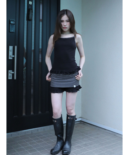 UGLY SHADOW(アグリーシャドウ)の「ST FRILL CONTRAST SLEEVELESS(BLACK)(Tシャツ/カットソー・レディース・その他・FREE)」の3枚目の写真