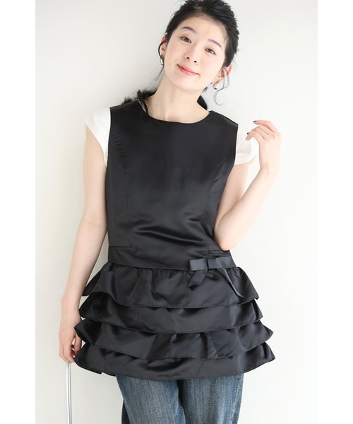 cawaii(カワイイ)の「(黒)リボンを添えた重なるフリルチュニック(その他トップス・レディース・ブラック・FREE)」の2枚目の写真