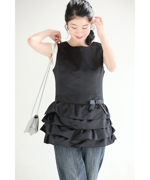 cawaii(カワイイ)の「(黒)リボンを添えた重なるフリルチュニック(その他トップス・レディース・ブラック・FREE)」の7枚目の写真