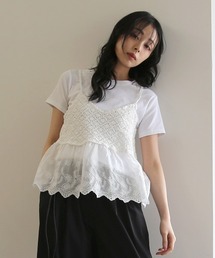 No one knows（ノーワンノーズ）の「ZOZO限定 レースキャミソールとTシャツのセット（アンサンブル）」