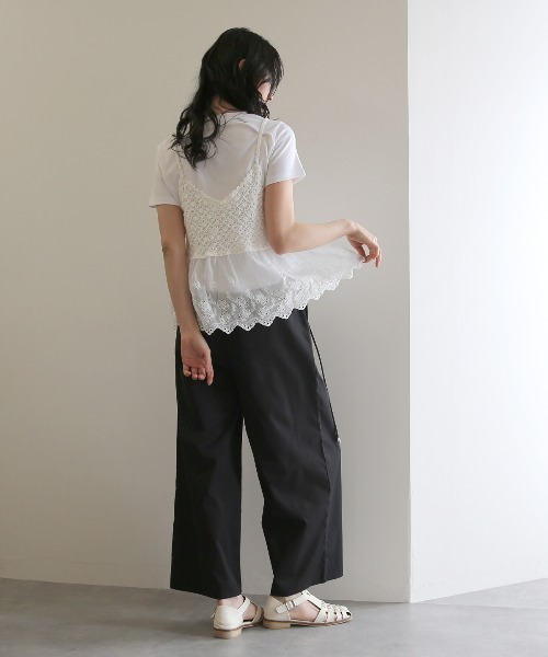 No one knows（ノーワンノーズ）の「ZOZO限定 レースキャミソールとTシャツのセット（アンサンブル・レディース・ホワイト・FREE）」の7枚目の写真