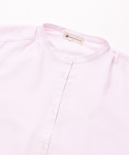 BEVERLY HILLS POLO CLUB（ビバリーヒルズポロクラブ）の「【BEVERLY HILLS POLO CLUB/ビバリーヒルズポロクラブ】ノーカラーワイドスリーブ裾ドローコードシャツ（シャツ/ブラウス・レディース・オフホワイト/ブルー系その他/パープル系その他/ブラック系その他・MEDIUM/LARGE）」の17枚目の写真