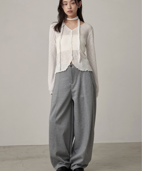 OFROOM(オフルーム)の「Sweat Curve Pants|スウェットカーブパンツ(スウェットパンツ・レディース・グレー/オートミール/ブラック・FREE)」の8枚目の写真