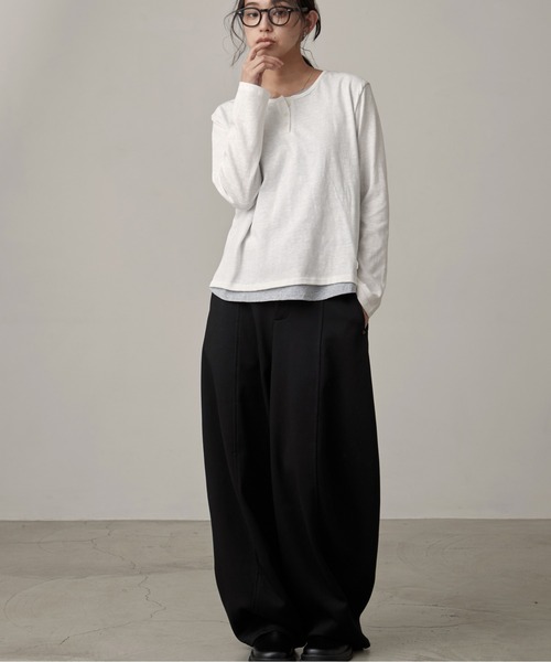 OFROOM(オフルーム)の「Sweat Curve Pants|スウェットカーブパンツ(スウェットパンツ・レディース・グレー/オートミール/ブラック・FREE)」の22枚目の写真