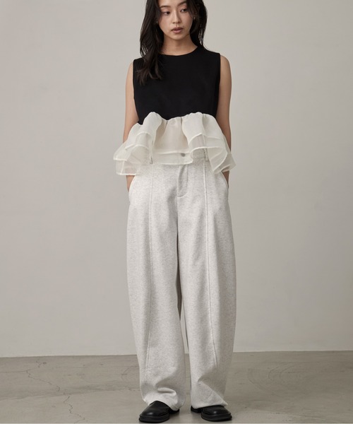 OFROOM(オフルーム)の「Sweat Curve Pants|スウェットカーブパンツ(スウェットパンツ・レディース・グレー/オートミール/ブラック・FREE)」の20枚目の写真