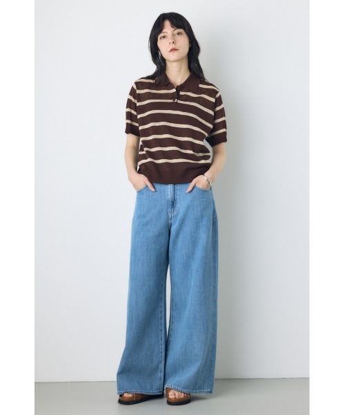 AZUL by moussy(アズールバイマウジー)の「【サイズ,身長別画像あり】AZUL DENIM 甘撚りバギーパンツ(デニムパンツ・レディース・ワンウォッシュ/ライトブルー・SMALL/LARGE/MEDIUM)」の9枚目の写真
