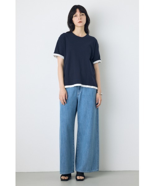 AZUL by moussy(アズールバイマウジー)の「【サイズ,身長別画像あり】AZUL DENIM 甘撚りバギーパンツ(デニムパンツ・レディース・ワンウォッシュ/ライトブルー・SMALL/LARGE/MEDIUM)」の11枚目の写真