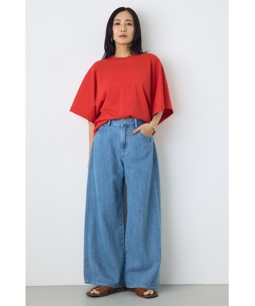 AZUL by moussy(アズールバイマウジー)の「【サイズ,身長別画像あり】AZUL DENIM 甘撚りバギーパンツ(デニムパンツ・レディース・ワンウォッシュ/ライトブルー・SMALL/LARGE/MEDIUM)」の14枚目の写真