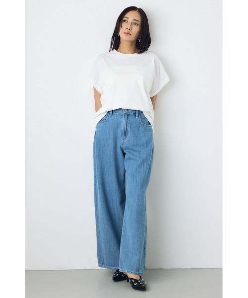 AZUL by moussy(アズールバイマウジー)の「【サイズ,身長別画像あり】AZUL DENIM 甘撚りバギーパンツ(デニムパンツ・レディース・ワンウォッシュ/ライトブルー・SMALL/LARGE/MEDIUM)」の15枚目の写真