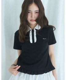 Smyeon（スミョン）の「Frill polo shirt tee/フリルポロTシャツ（Tシャツ/カットソー）」