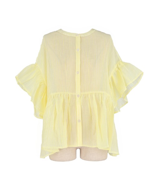 coca(coca)(コカ)の「ストライプシアーフリルブラウス(シャツ/ブラウス・レディース・イエロー/ブルー・XL/L/S/M)」の20枚目の写真