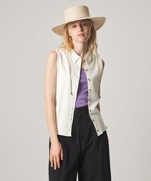 <Steven Alan>コットン ポロカラー ノースリーブ トップス