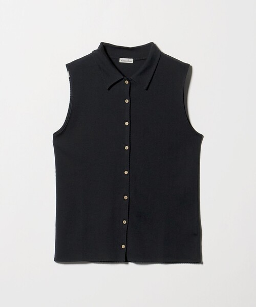 Steven Alan（スティーブンアラン）の「＜Steven Alan＞コットン ポロカラー ノースリーブ トップス（Tシャツ/カットソー・レディース・ブラック/オフホワイト・FREE）」の3枚目の写真