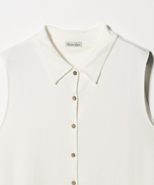 Steven Alan（スティーブンアラン）の「＜Steven Alan＞コットン ポロカラー ノースリーブ トップス（Tシャツ/カットソー・レディース・ブラック/オフホワイト・FREE）」の11枚目の写真