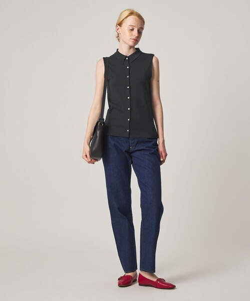 Steven Alan（スティーブンアラン）の「＜Steven Alan＞コットン ポロカラー ノースリーブ トップス（Tシャツ/カットソー・レディース・ブラック/オフホワイト・FREE）」の14枚目の写真