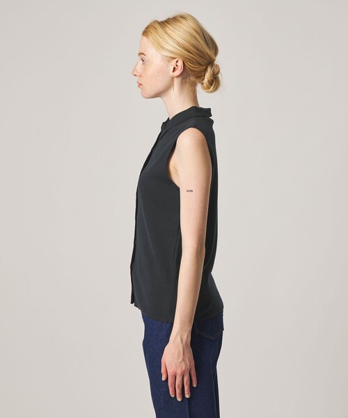 Steven Alan（スティーブンアラン）の「＜Steven Alan＞コットン ポロカラー ノースリーブ トップス（Tシャツ/カットソー・レディース・ブラック/オフホワイト・FREE）」の16枚目の写真