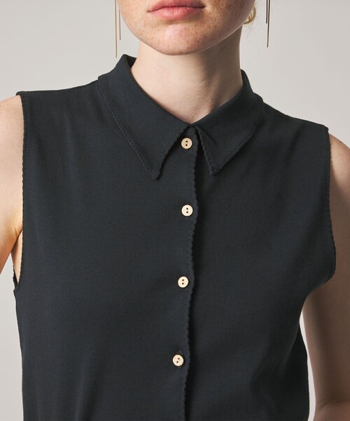 Steven Alan（スティーブンアラン）の「＜Steven Alan＞コットン ポロカラー ノースリーブ トップス（Tシャツ/カットソー・レディース・ブラック/オフホワイト・FREE）」の18枚目の写真