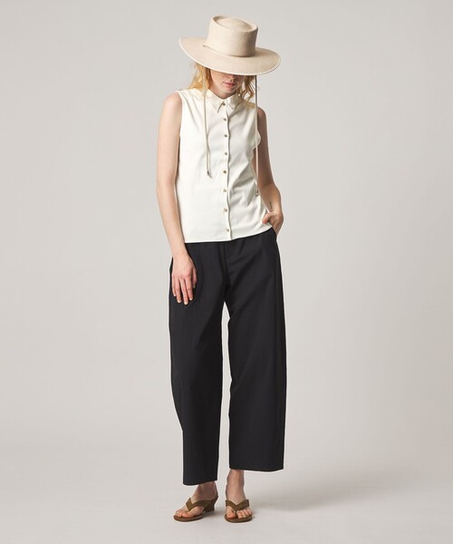 Steven Alan（スティーブンアラン）の「＜Steven Alan＞コットン ポロカラー ノースリーブ トップス（Tシャツ/カットソー・レディース・ブラック/オフホワイト・FREE）」の19枚目の写真
