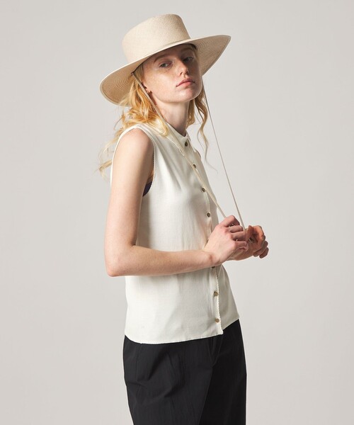 Steven Alan（スティーブンアラン）の「＜Steven Alan＞コットン ポロカラー ノースリーブ トップス（Tシャツ/カットソー・レディース・ブラック/オフホワイト・FREE）」の21枚目の写真