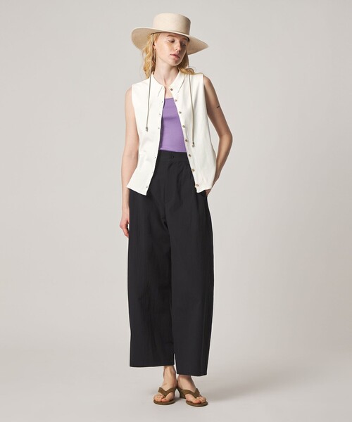 Steven Alan（スティーブンアラン）の「＜Steven Alan＞コットン ポロカラー ノースリーブ トップス（Tシャツ/カットソー・レディース・ブラック/オフホワイト・FREE）」の22枚目の写真