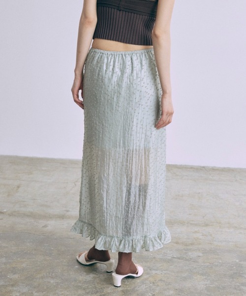 EN NEUME(エンノイム)の「Sheer Dot Layered Skirt(スカート・レディース・ピンクベージュ/ミント/アイボリー・FREE)」の14枚目の写真