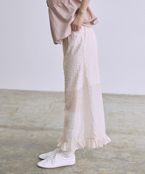 EN NEUME(エンノイム)の「Sheer Dot Layered Skirt(スカート・レディース・ピンクベージュ/ミント/アイボリー・FREE)」の16枚目の写真