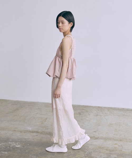 EN NEUME(エンノイム)の「Sheer Dot Layered Skirt(スカート・レディース・ピンクベージュ/ミント/アイボリー・FREE)」の20枚目の写真