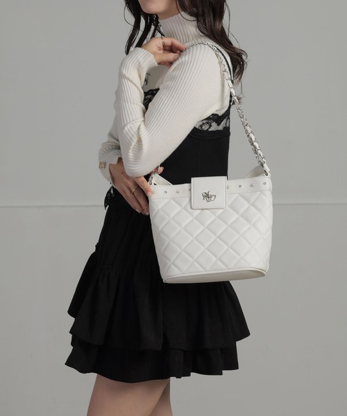 SecretDoor（シークレットドア）の「【500mlペットボトル対応】3WAY ショルダー バッグ リボン アーモンド（ショルダーバッグ・レディース・ブラック/アイボリー/ピンク・FREE）」の14枚目の写真