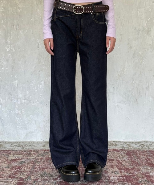 LAMPOON(ランプーン)の「スイッチングウエストデニムパンツ(デニムパンツ・レディース・ネイビー・SMALL/MEDIUM/LARGE)」の8枚目の写真