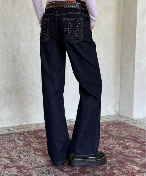 LAMPOON(ランプーン)の「スイッチングウエストデニムパンツ(デニムパンツ・レディース・ネイビー・SMALL/MEDIUM/LARGE)」の9枚目の写真