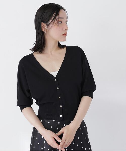 NATURAL BEAUTY BASIC（ナチュラルビューティーベーシック）の「【追加生産】〈UVカット・マシンウォッシャブル・接触冷感〉ドルマンボレロカーディガン（カーディガン/ボレロ・レディース・ブラック/オフホワイト/ネイビー・ﾌﾘ-）」の10枚目の写真